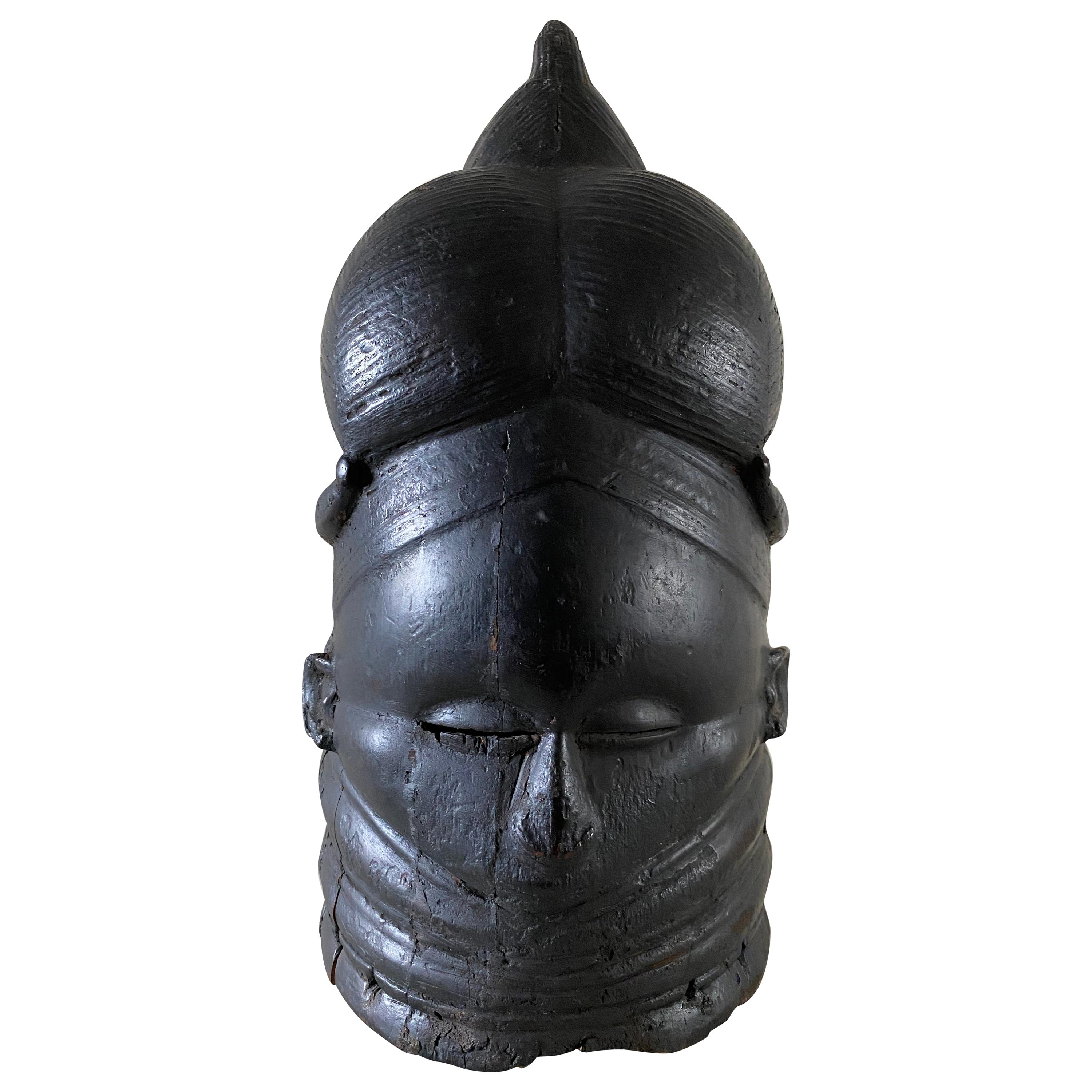 African Mende Helmut Mask For Sale