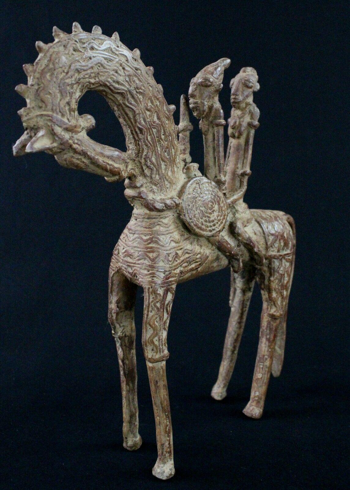 Cast African Mid-Century Horesemen with Allegorical Decorative Motivs, Mali 1970s