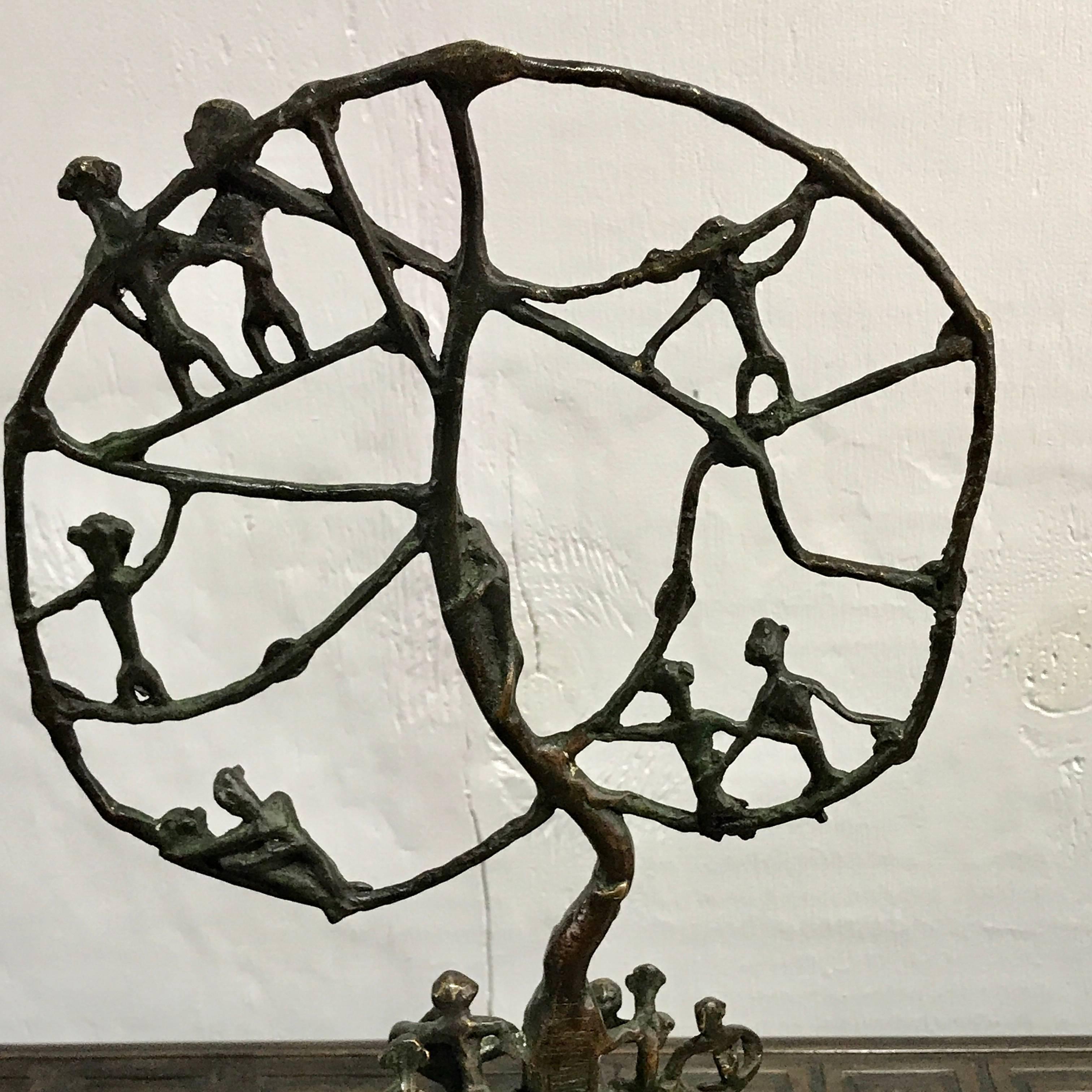Fin du 20e siècle Sculpture africaine en bronze « arbre de singe » en vente