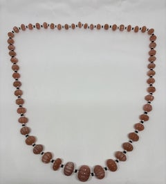 African Moonstone Black Onyx Crystal Beaded Necklace