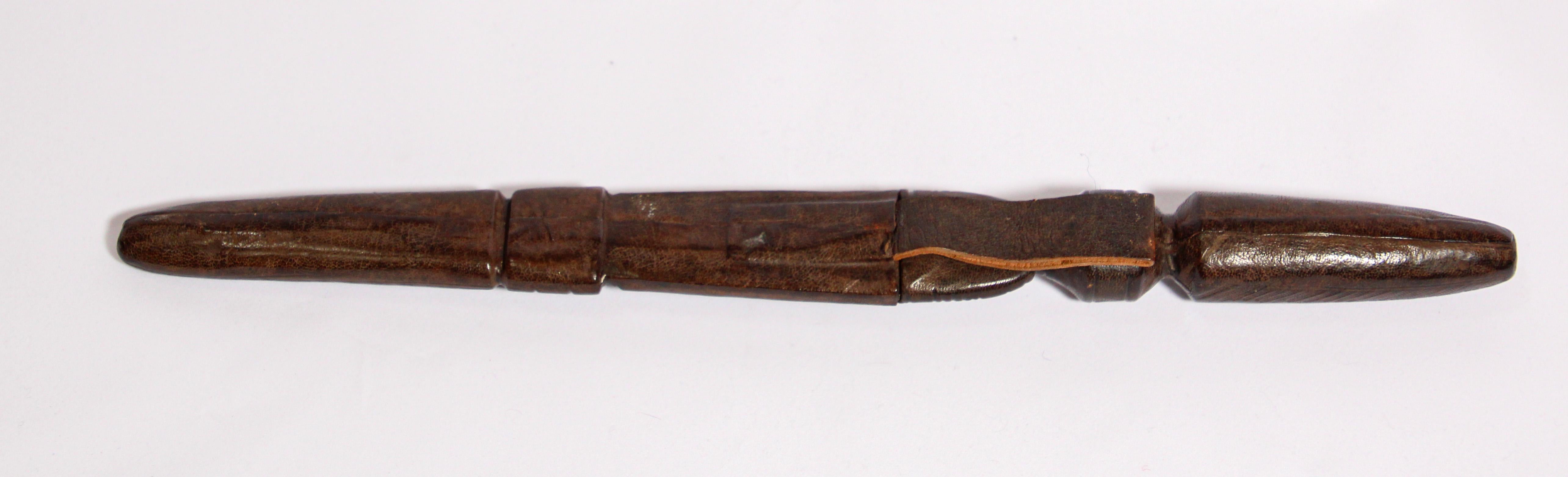 Hand-Crafted African Moroccan Tribal Tuareg Khoumya Leather Dagger For Sale