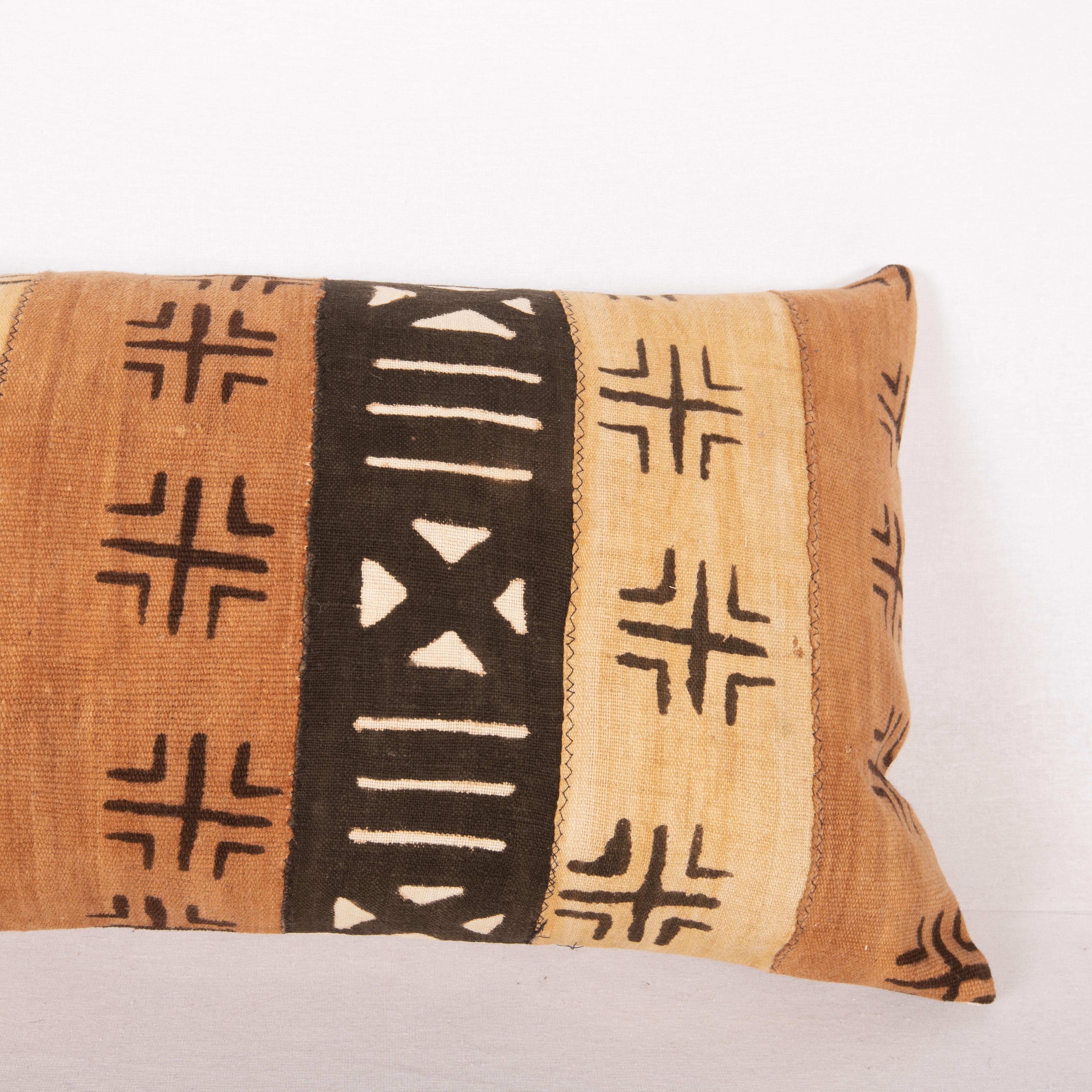 Hand-Woven African Mud Cloth Large Lumbar, 1970s/80s For Sale