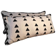 African Mudcloth Pillows, a Pair