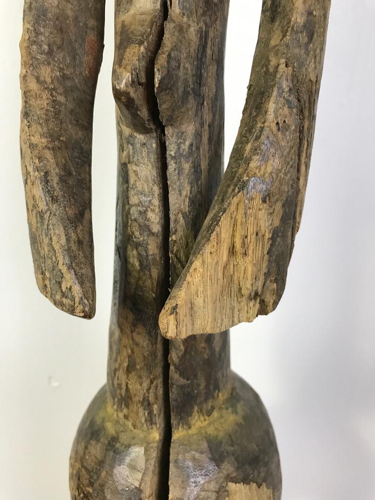 Nigerian African Mumuye Carved Wood Iagalagana Tutelary Figure on Display Stand For Sale