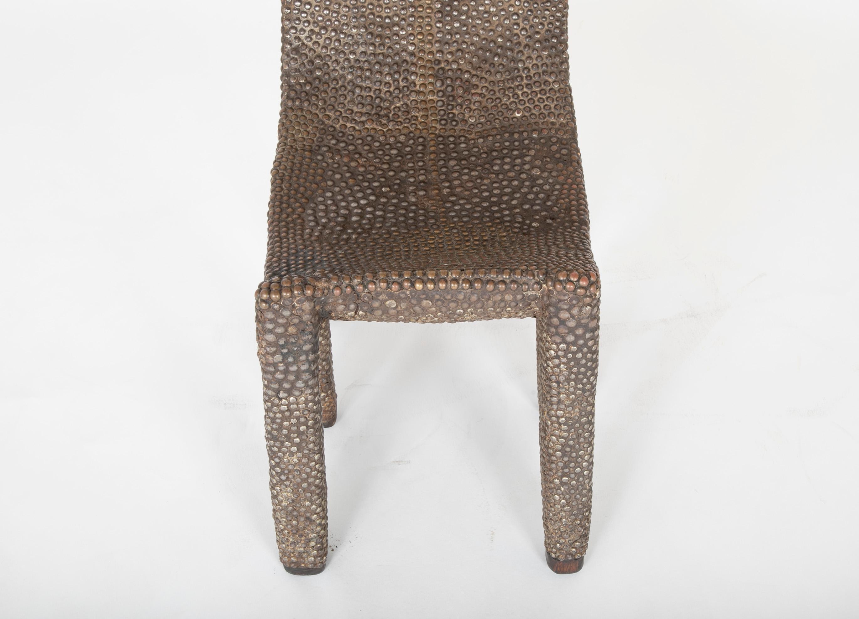 Gabonese African Ngombe Studded Chair