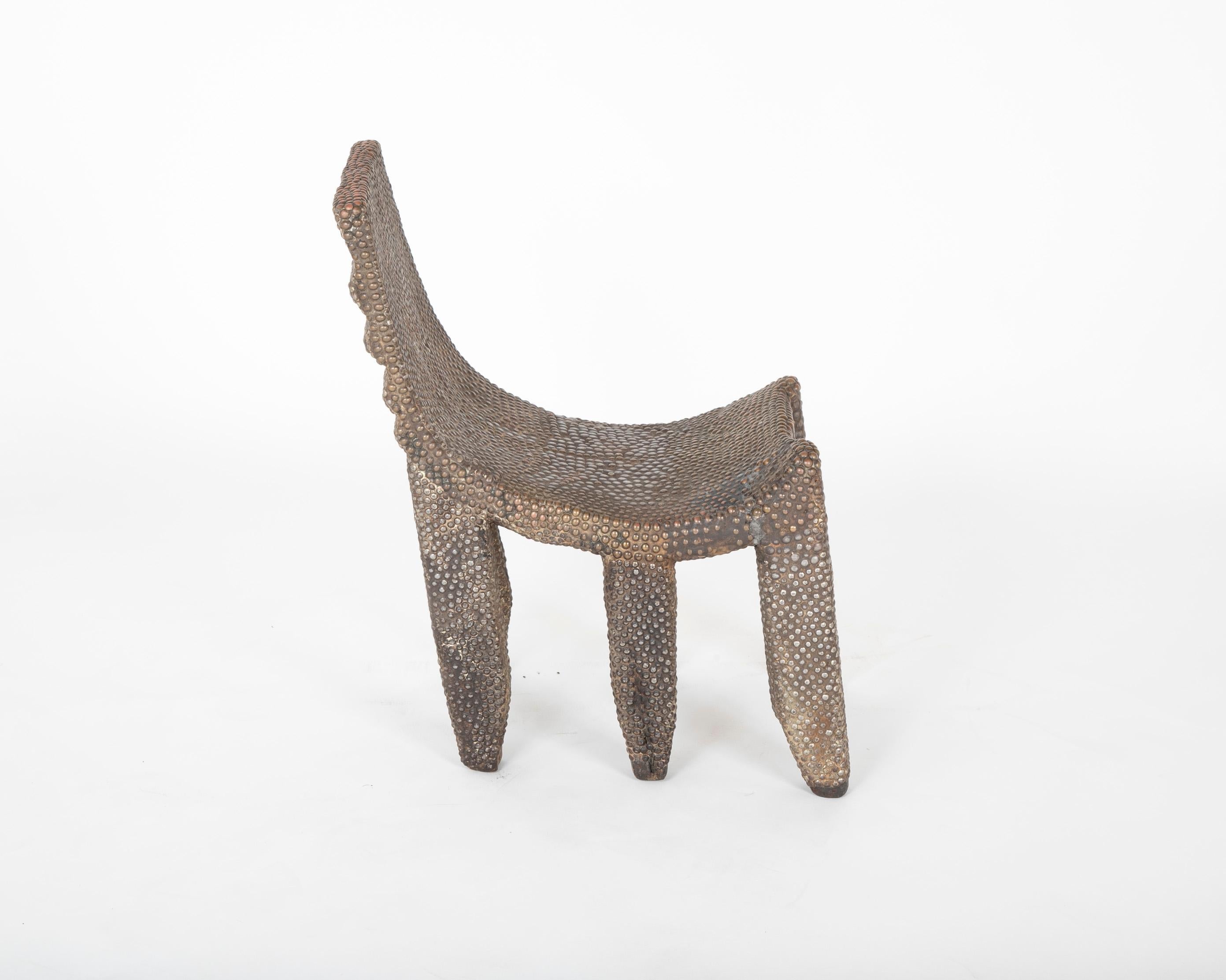 19th Century African Ngombe Studded Chair