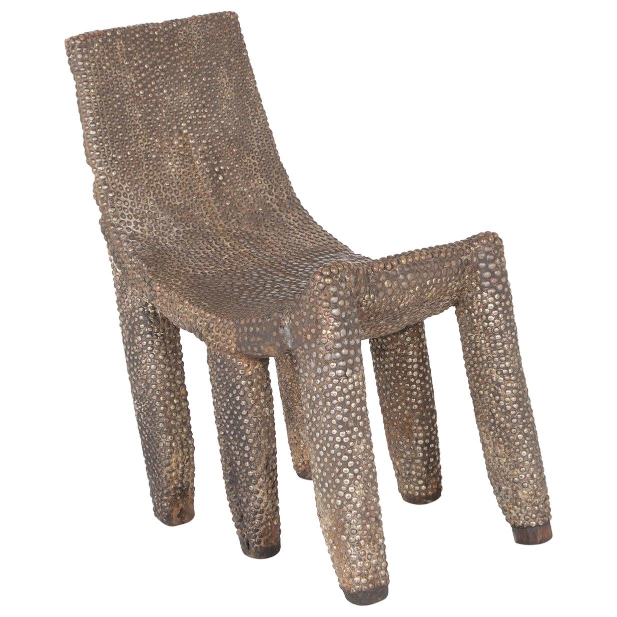 African Ngombe Studded Chair