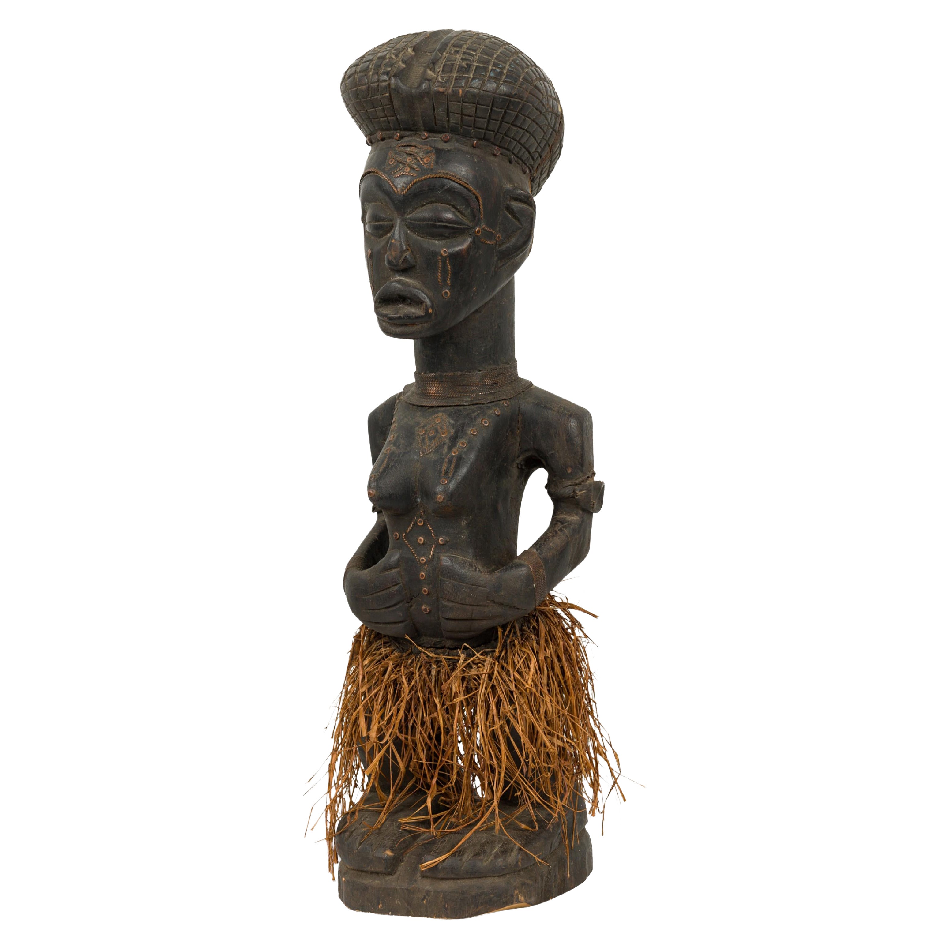 African Nigeria 20th Century Hand Crafted Yoruba Fertility Figure