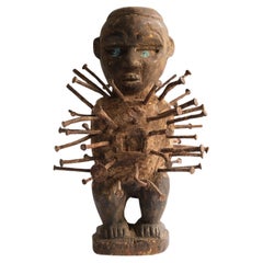 African Nkisi NKONDI Nail Fetish Figure, Kongo