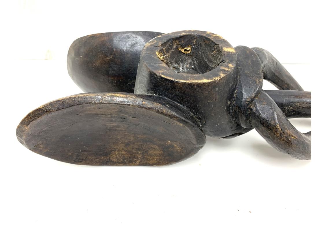 Tête d'éléphant sculptée de la tribu africaine Oku, région de Camaroon en vente 1