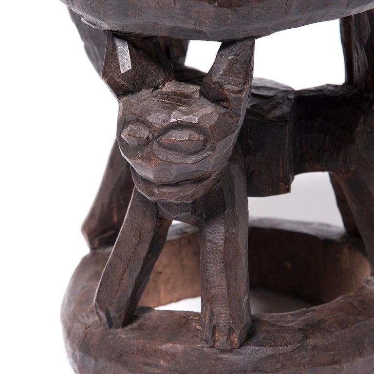 African Bamileke Animal Stool In Good Condition For Sale In Chicago, IL