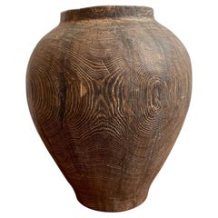 African Pickled Wooden Vase
