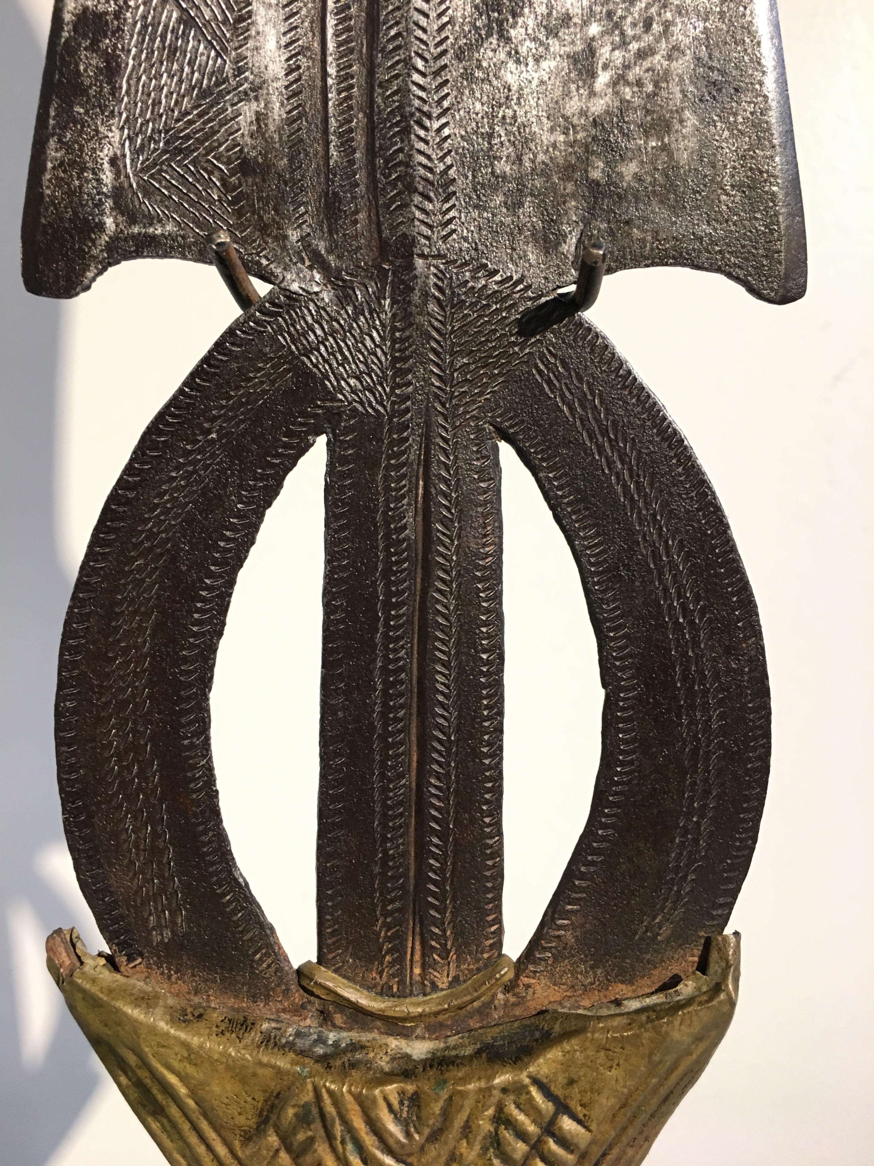 Forged African Poto Tribe Iron Currency Knife, 20th Century