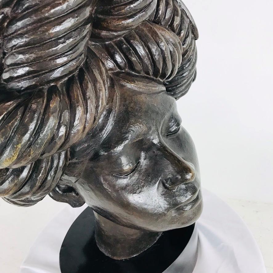 African Queen Bronze Bust 6