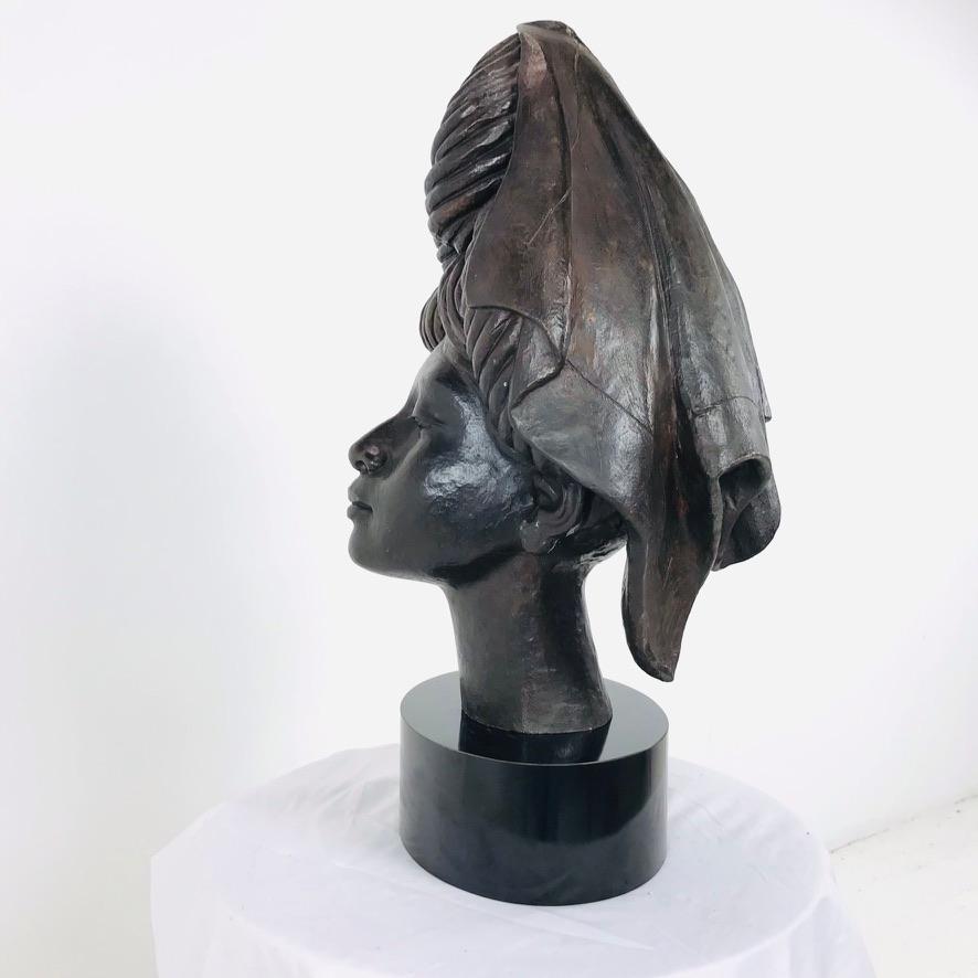 Late 20th Century African Queen Bronze Bust