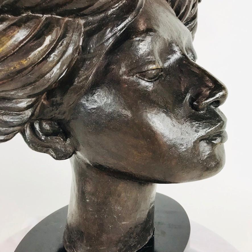 African Queen Bronze Bust 1