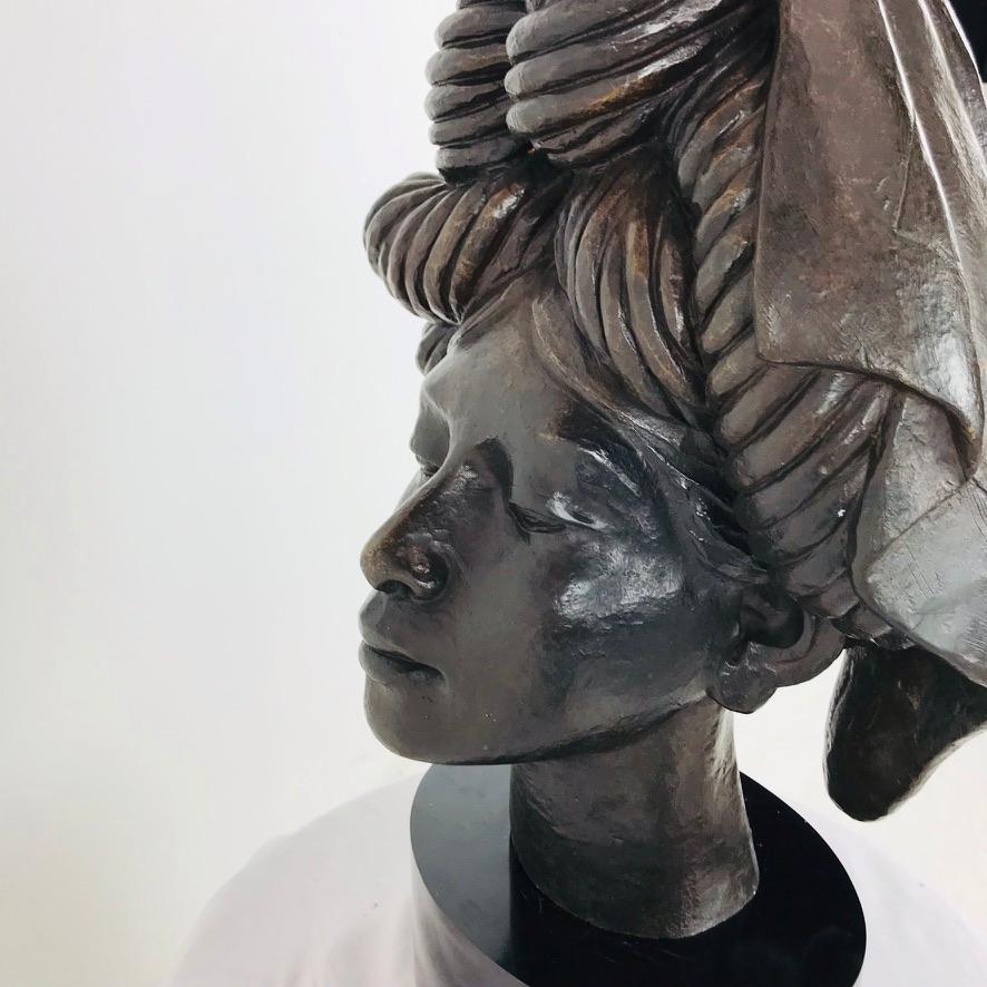 African Queen Bronze Bust 3