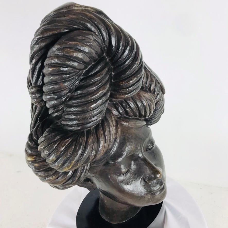African Queen Bronze Bust 4