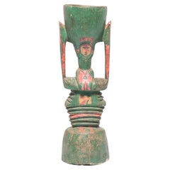 Mortero Africano Pintado Rojo y Verde
