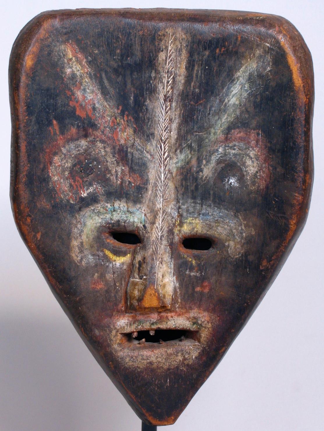 Wood African Ritual Mask, Ubangi River Basin, 20th Century For Sale