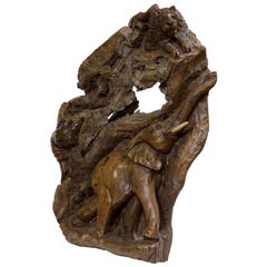 African Rootwood Carving of Wild Animals