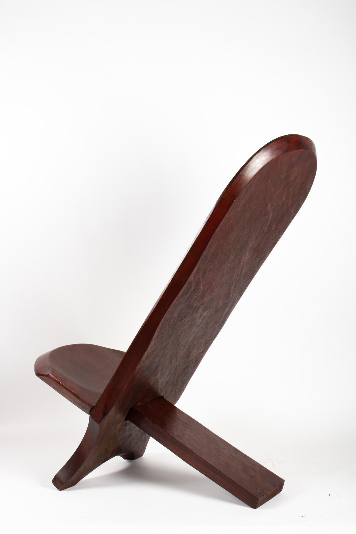 African Seat in Solid Wood, 20th Century 2