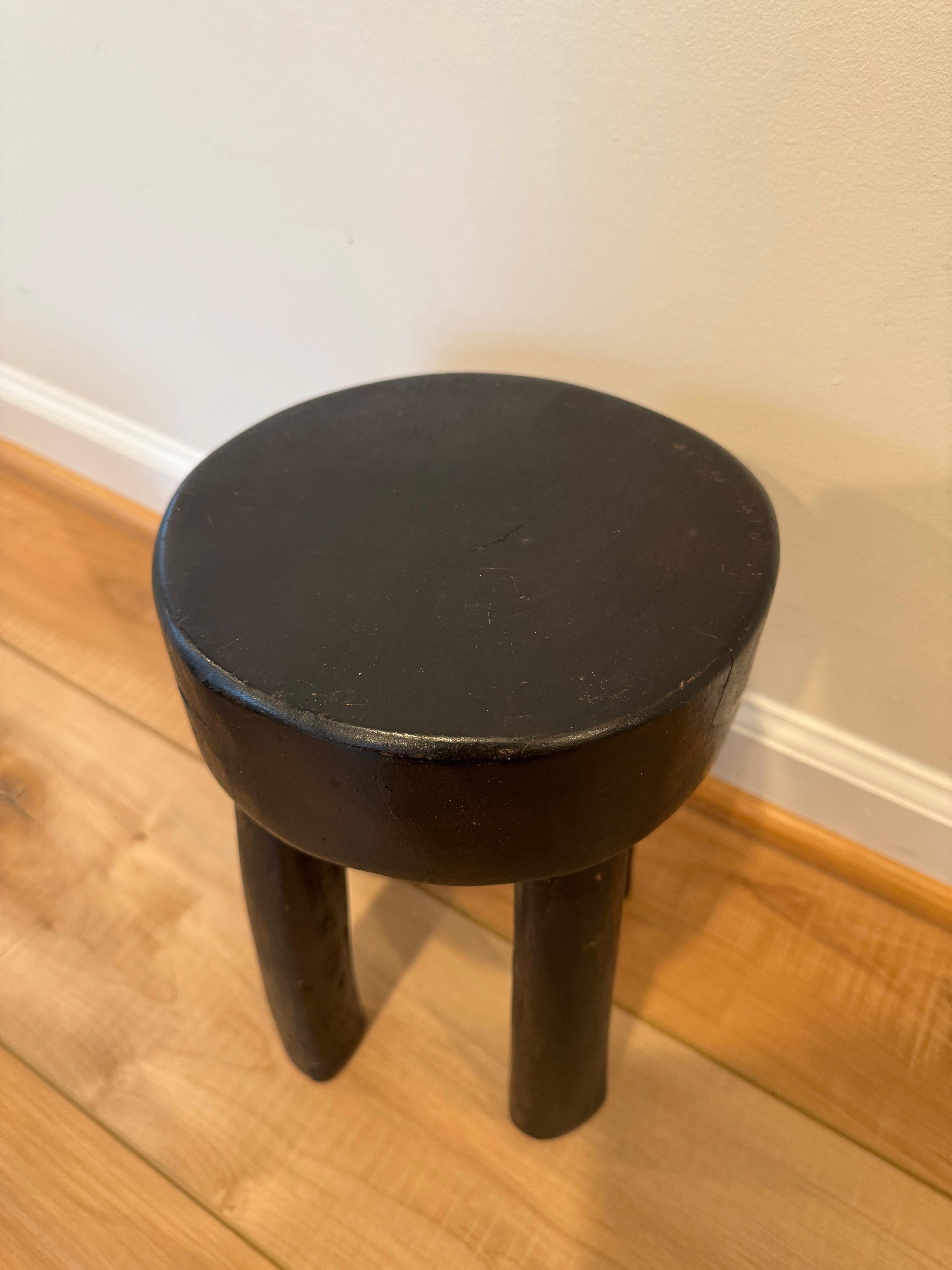 Wood African Senufo Round Stool For Sale