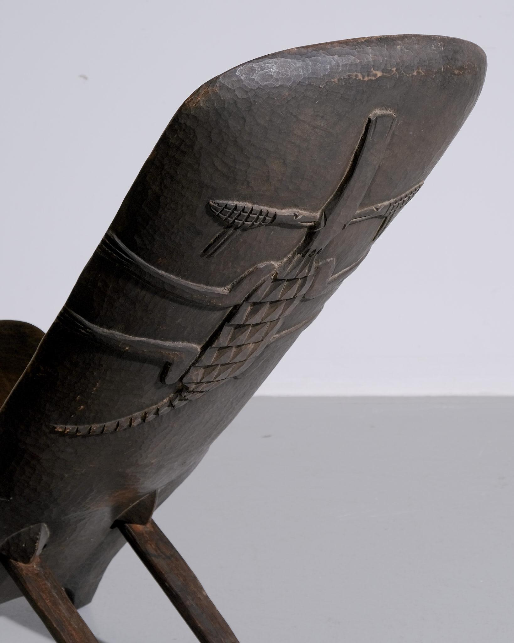 African Senufo Stargazer Chair from the 1950s In Good Condition For Sale In London, GB