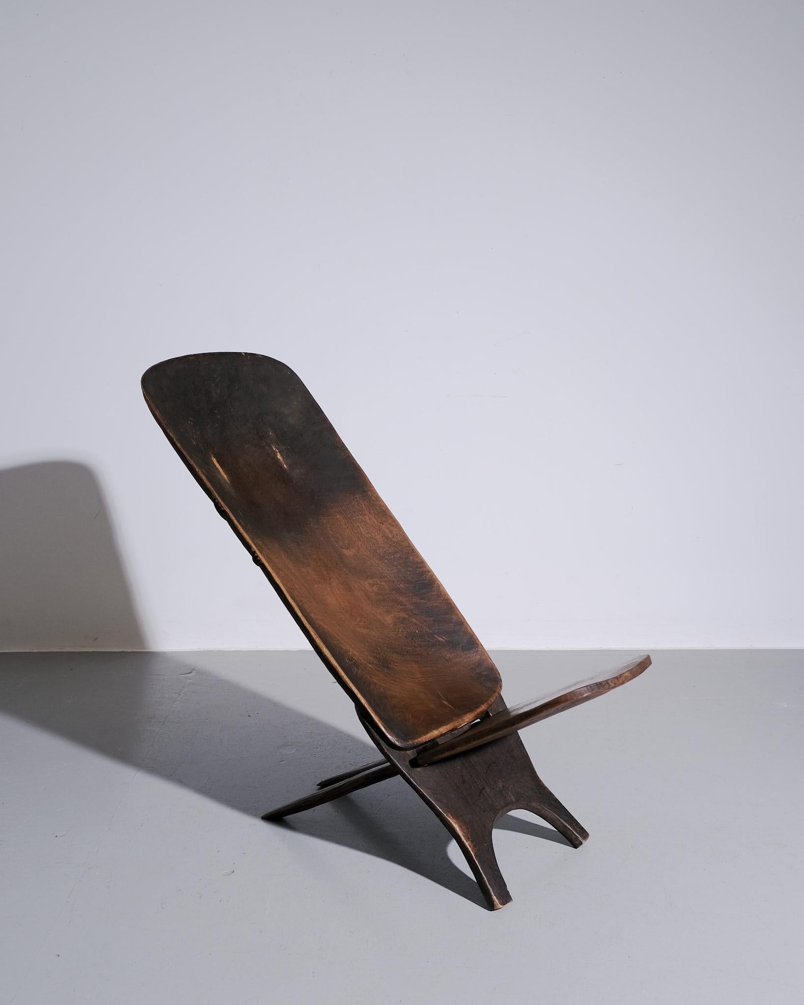 Wood African Senufo Stargazer Chair from the 1950s For Sale