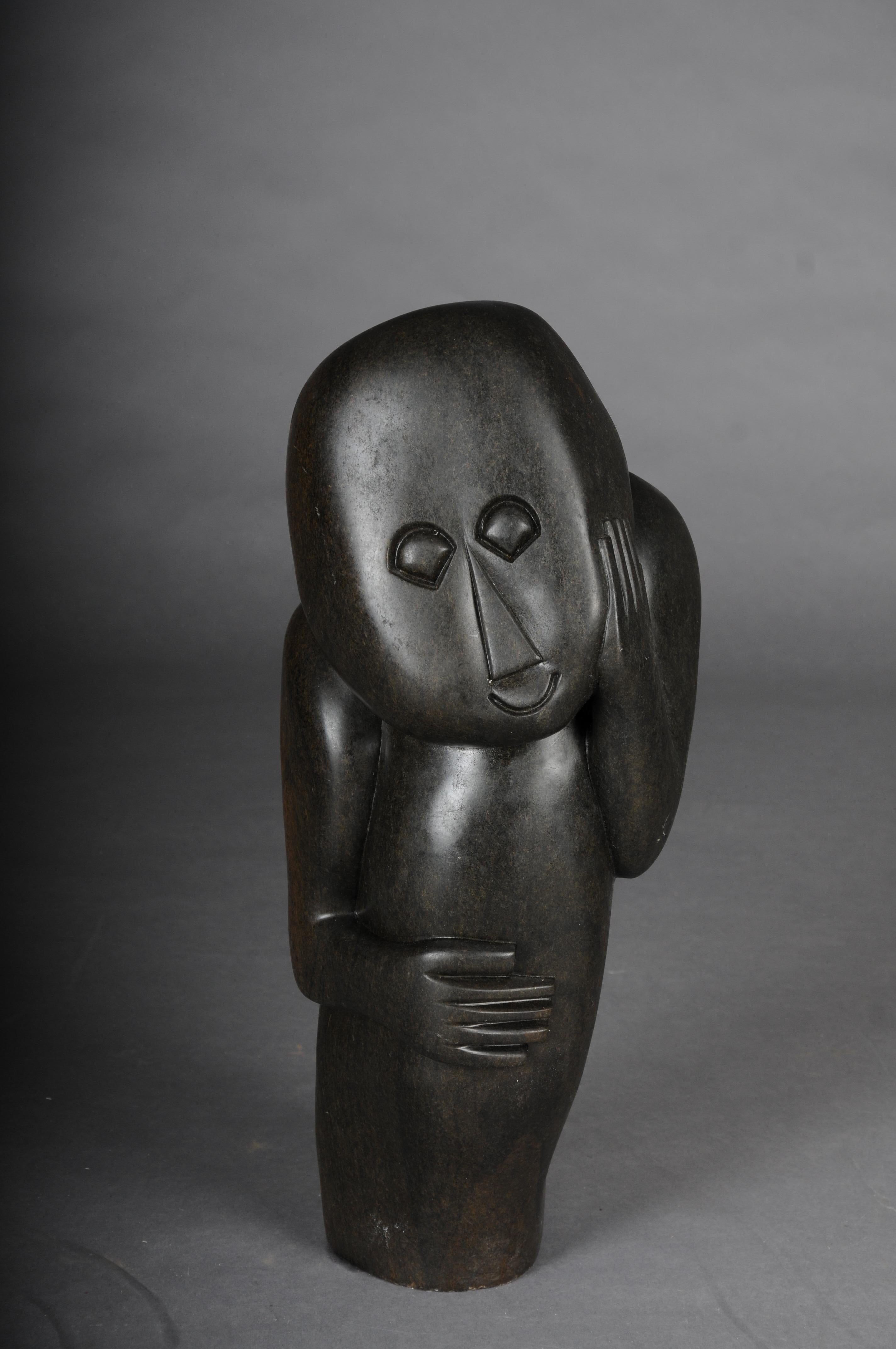 Rare African Shona Art sculpture signed by artist M. Jamba
Artist from Zimbabwe circa 1960
Extremely decorative and very heavy
