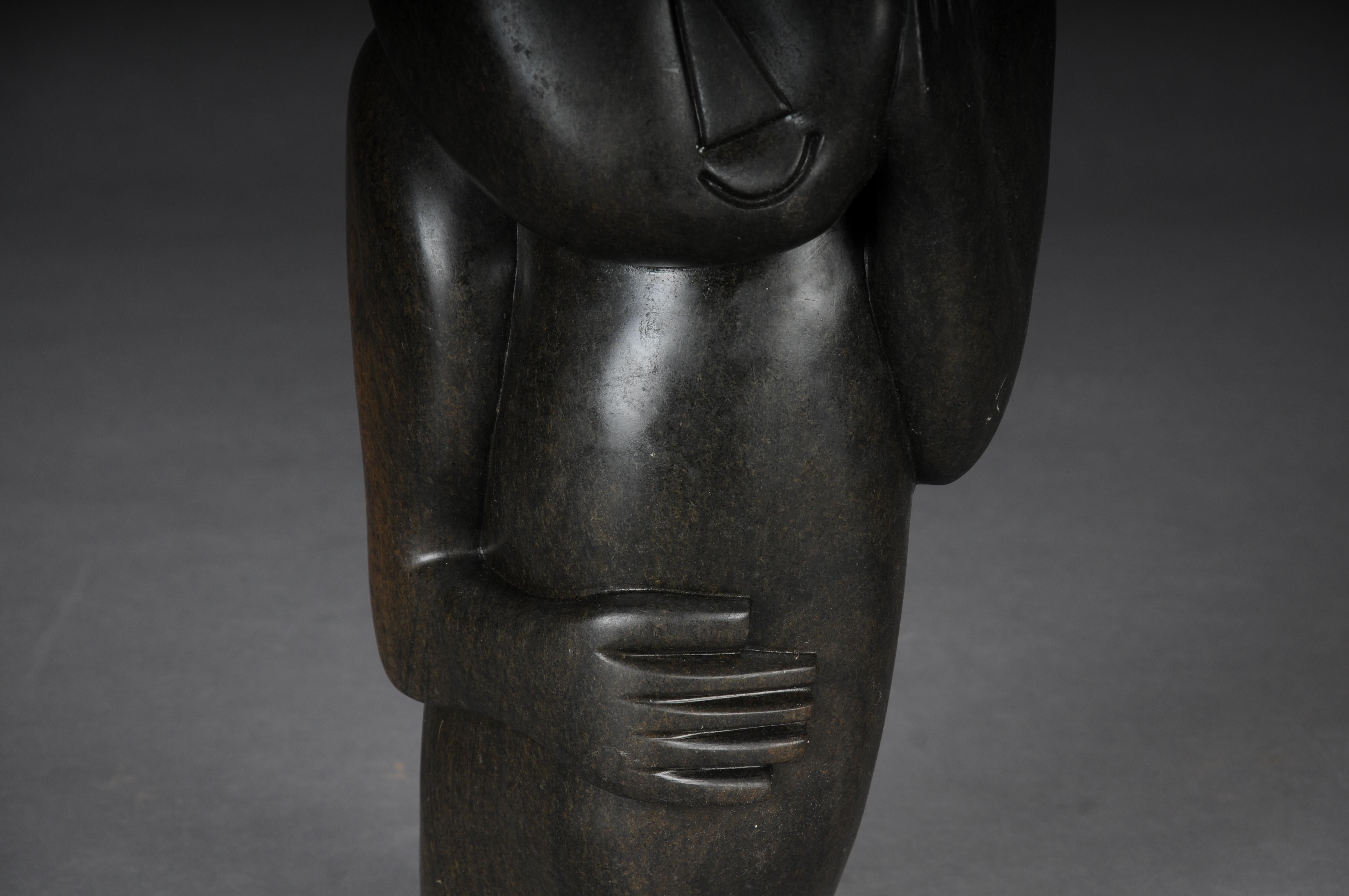 African Shona Sculpture sign M. Jamba Simbabwe 1955 In Good Condition For Sale In Berlin, DE