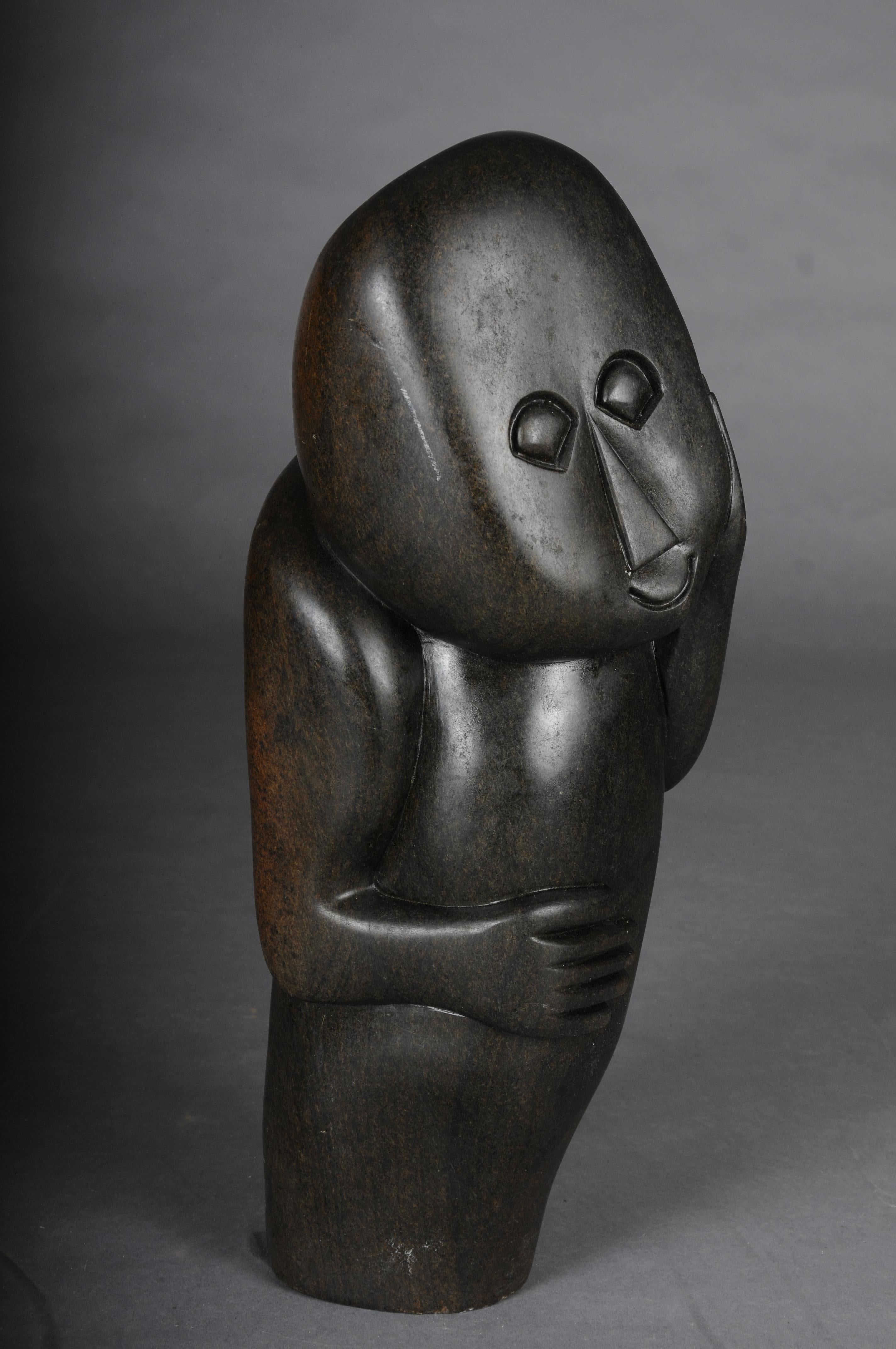 Soapstone African Shona Sculpture sign M. Jamba Simbabwe 1955 For Sale