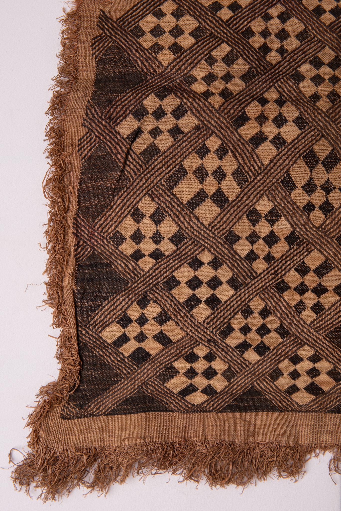 Hand-Woven African Showa Kuba Vintage Textile Panel