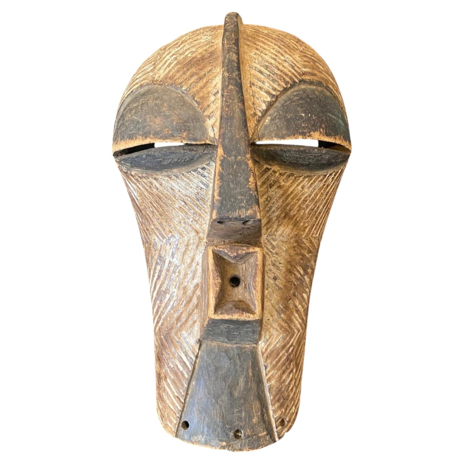 African Songye Luba Congo Bwadi Bwa Kifwebe Wood Carved Ceremonial Dance Mask