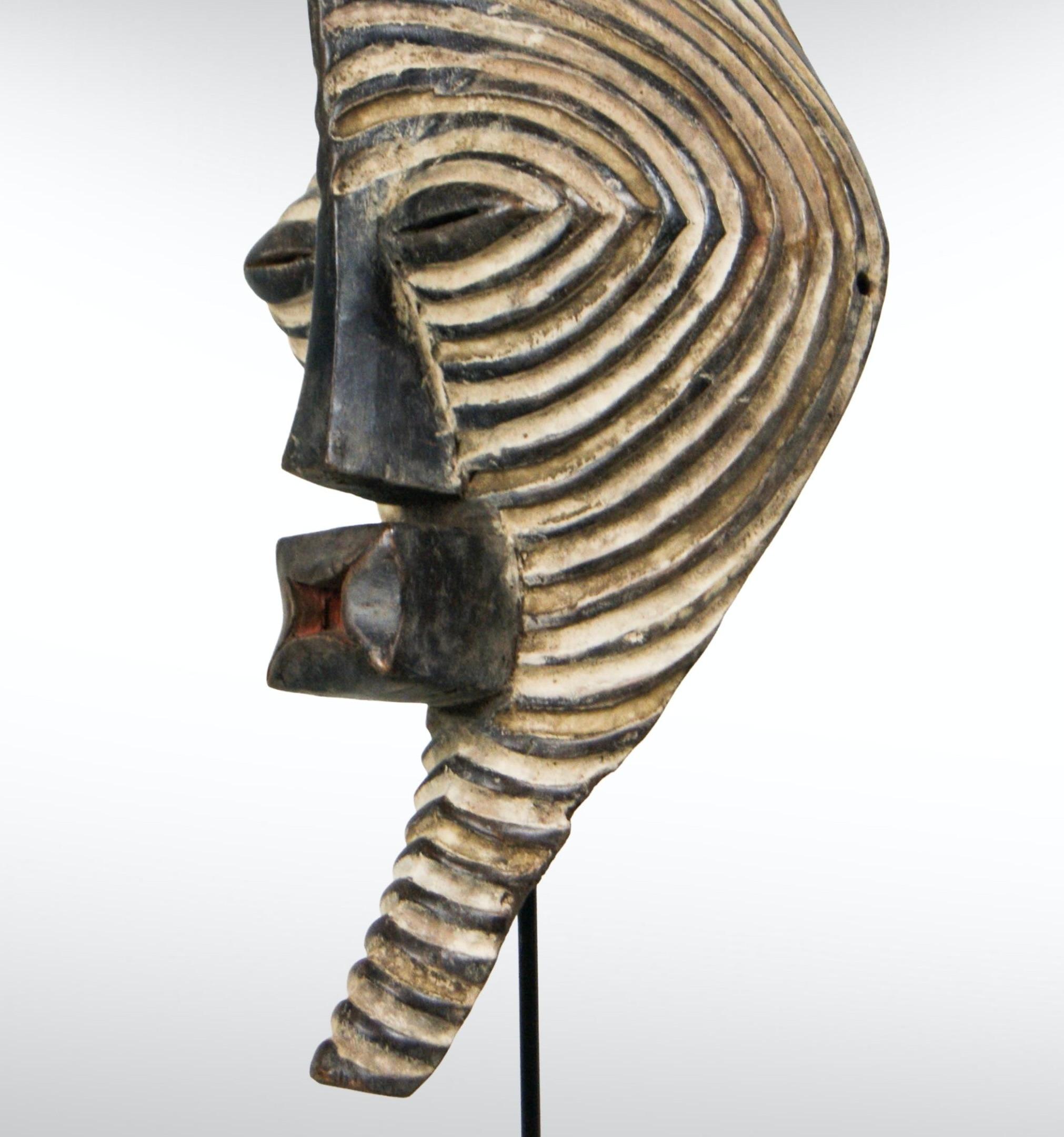 20th Century African Songye Male Kifwebe Mask with Expressive Face Large Sized Wall Hanging