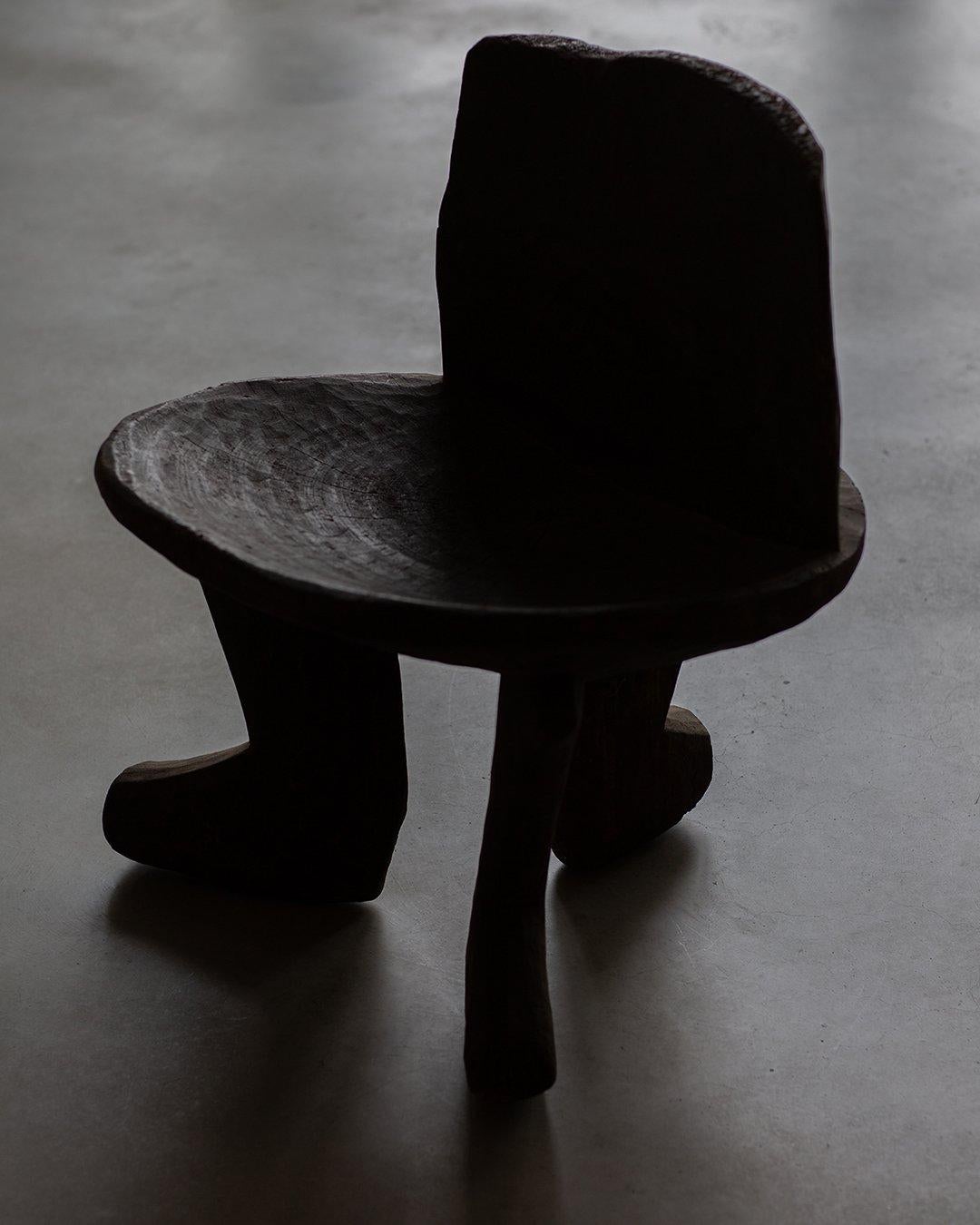 African stool, Solid Wood, Mid-20th century For Sale 1