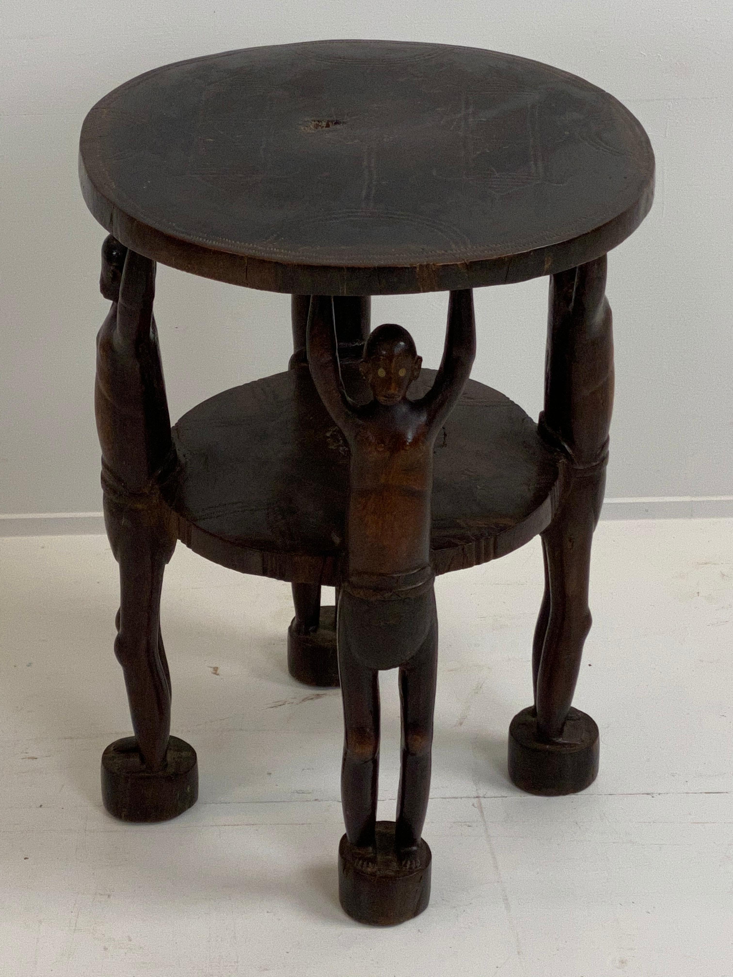 Wood Antique African Stool, Congo For Sale