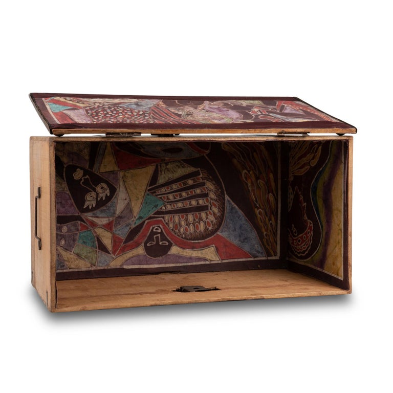 African Style Wooden Chest, 20th Century For Sale at 1stDibs