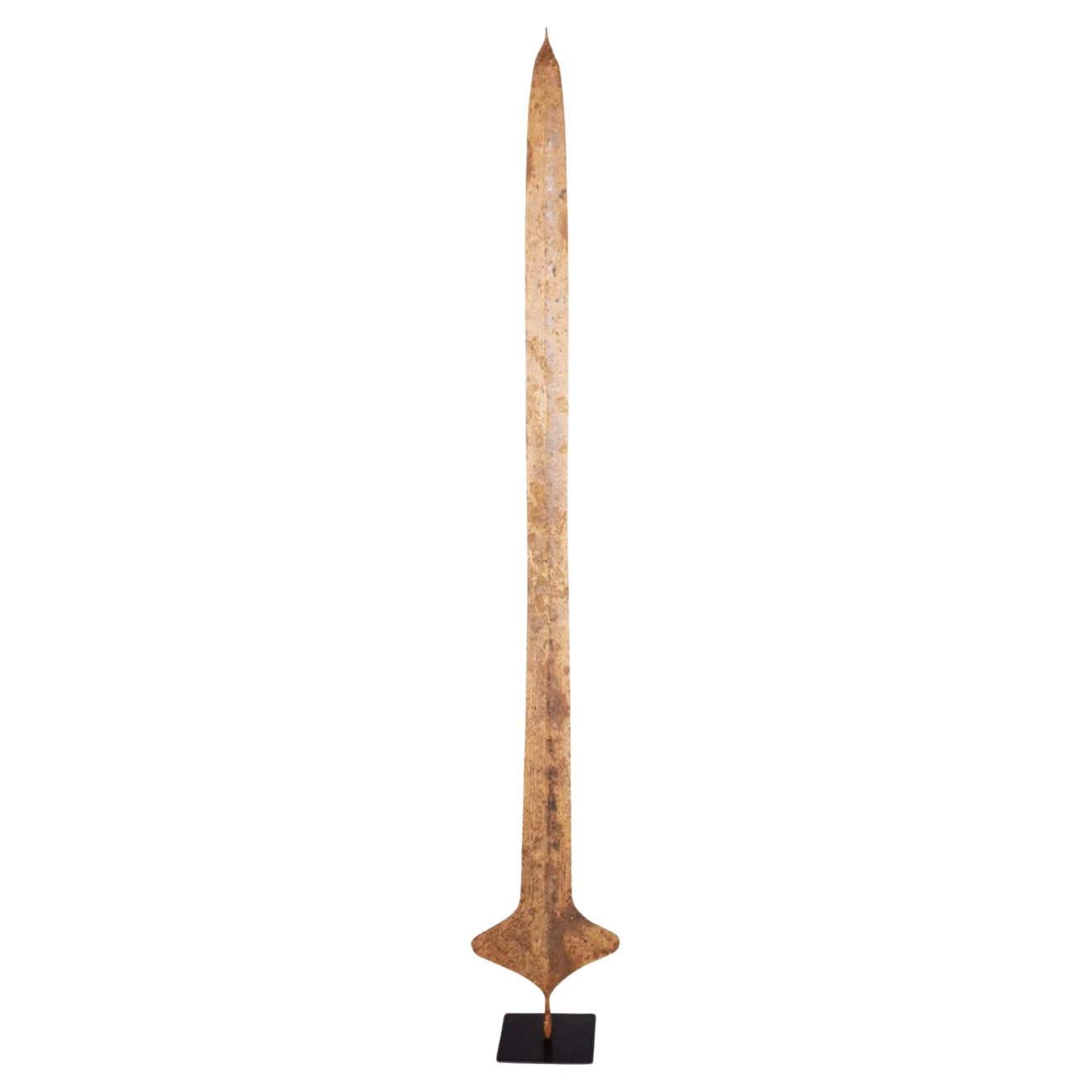 African Currency Sword on Contemporary Stand, 19th Century