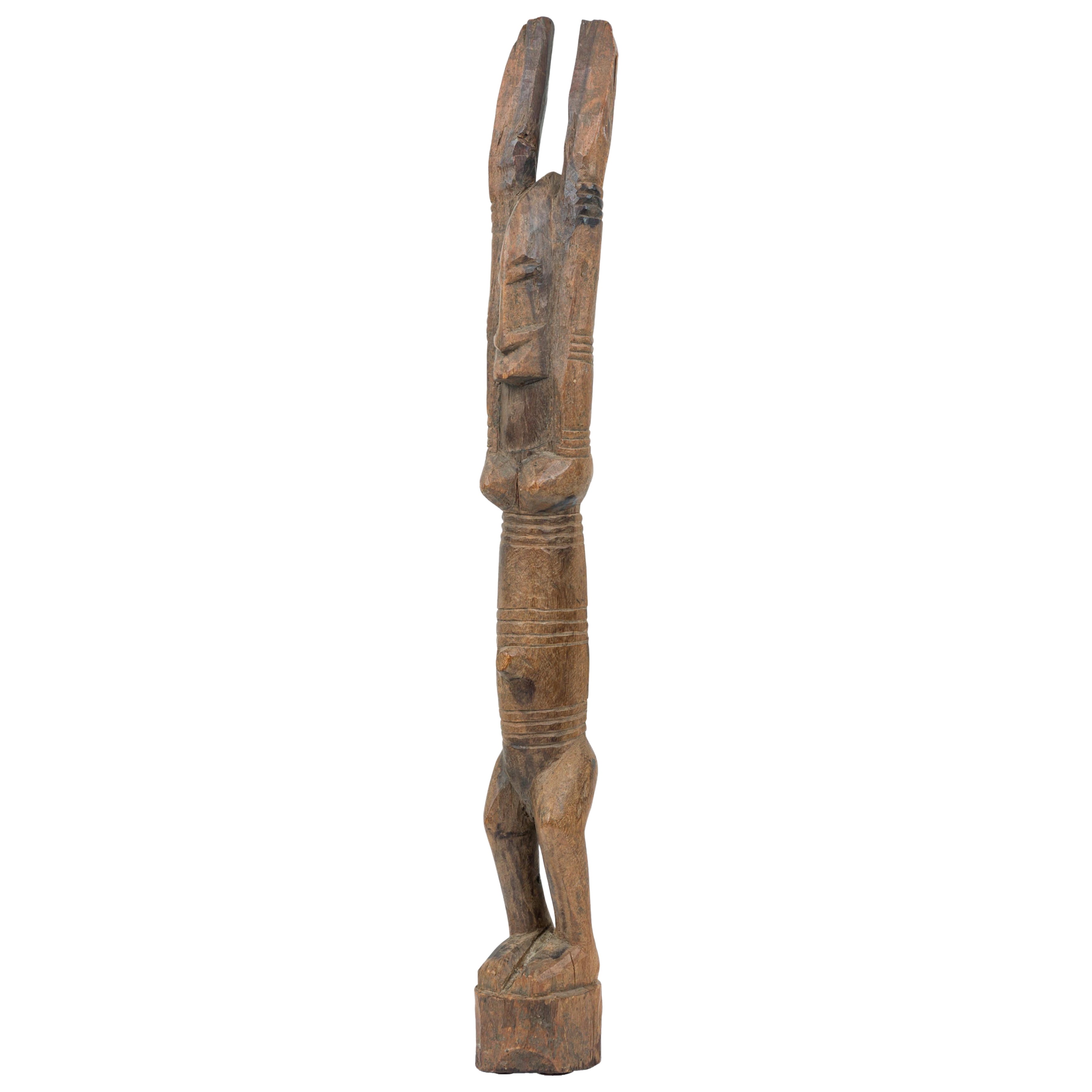 African Tanzania 20th Century Carved Wood Makonde Female Figure