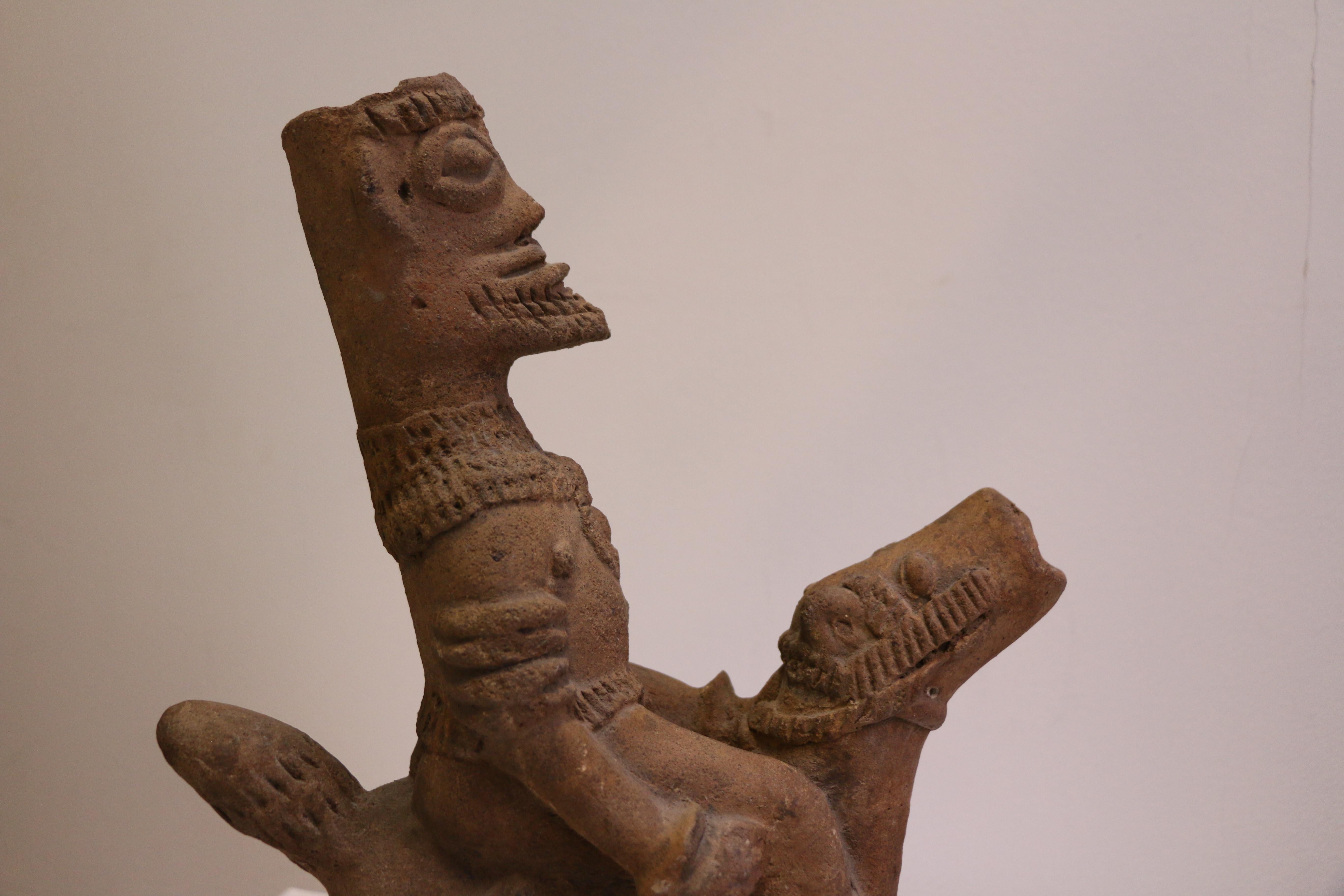 Afrikanische Terrakotta-Reiter-Skulptur, Ghana, 14.-15. Jahrhundert im Angebot 3