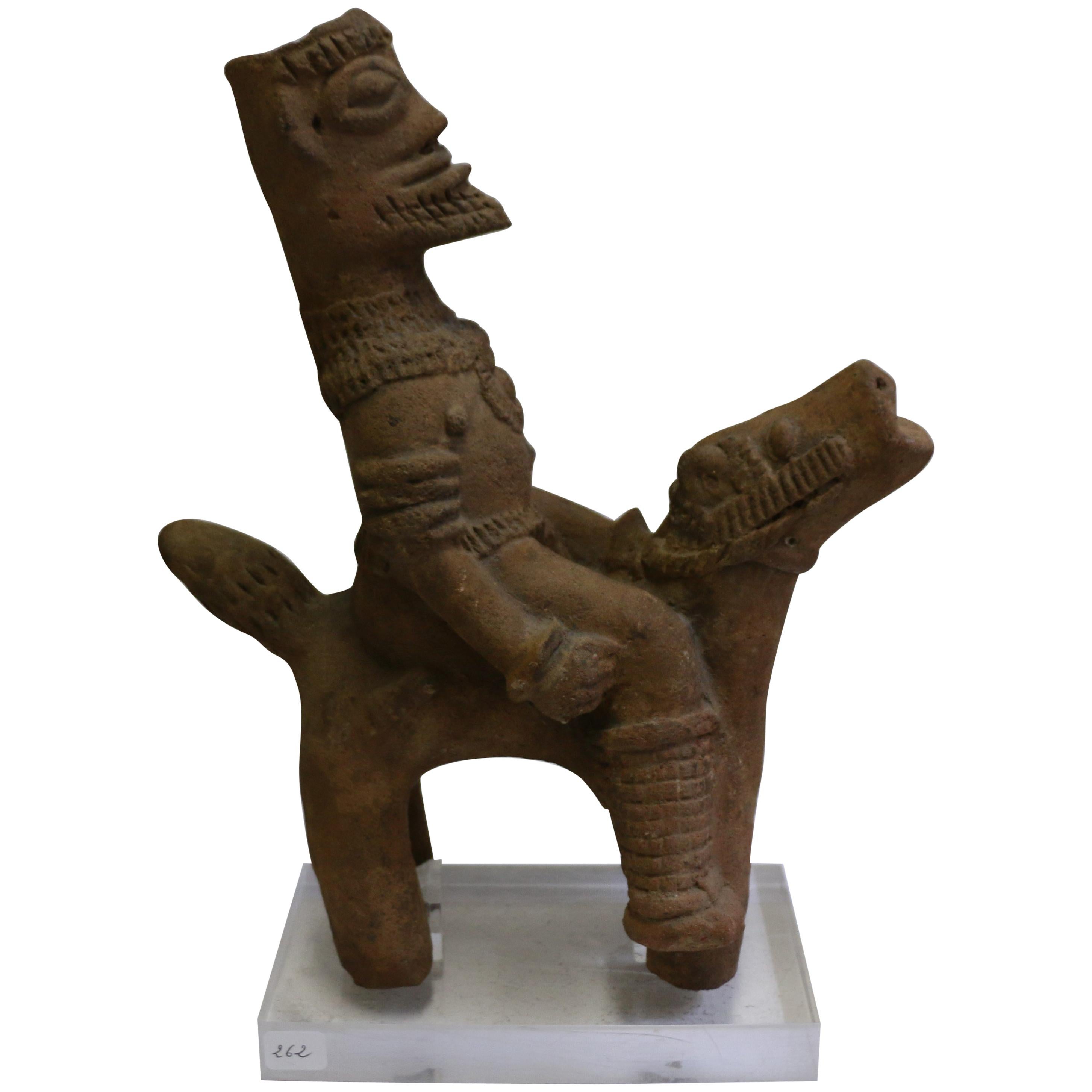 Afrikanische Terrakotta-Reiter-Skulptur, Ghana, 14.-15. Jahrhundert im Angebot