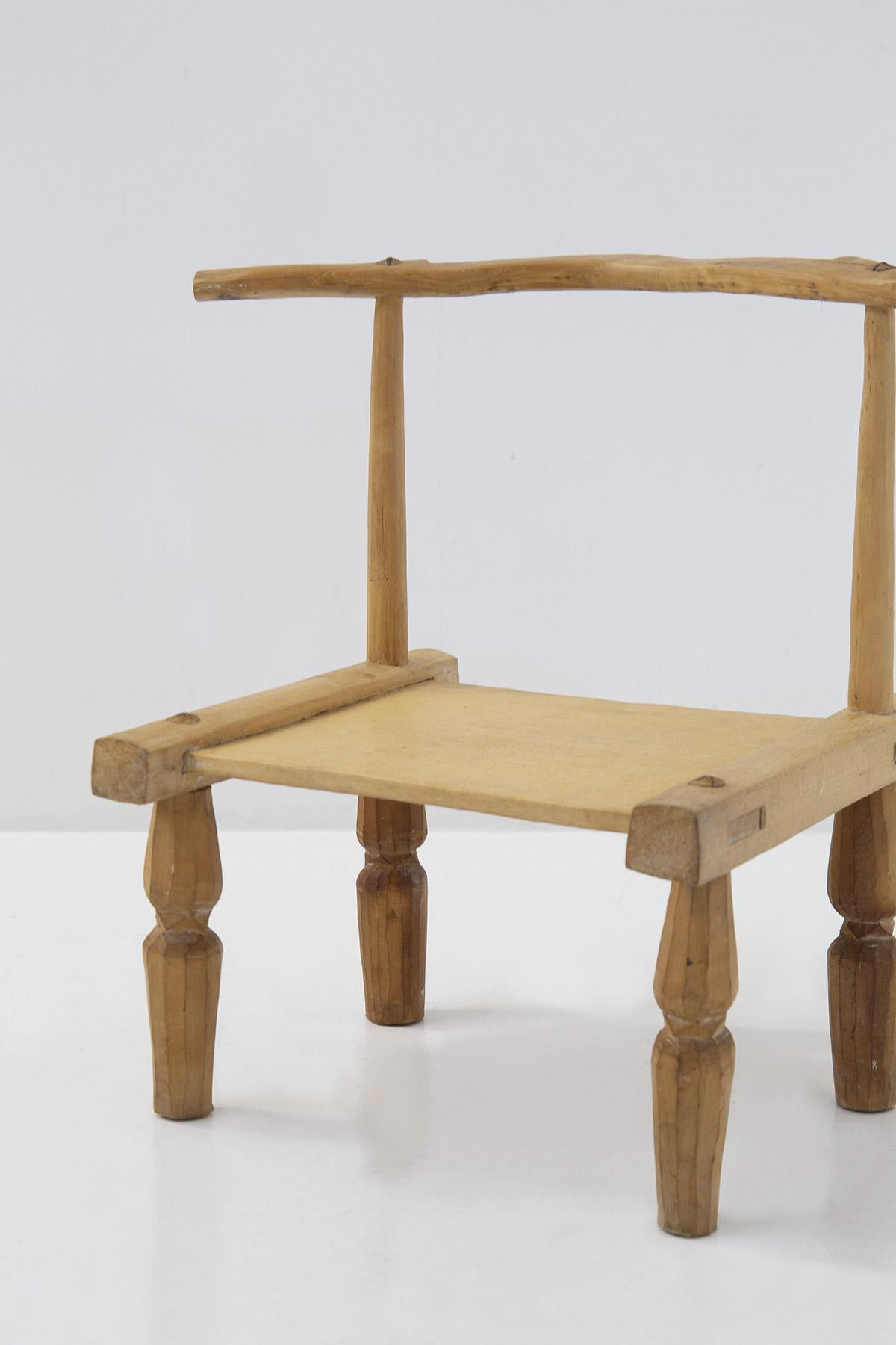 Tiny Wooden Chairs in Style African For Sale 1