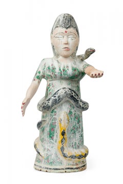 African Togo / Benin Coast 20th Century Carved Wood Mami Wata Standing Figure