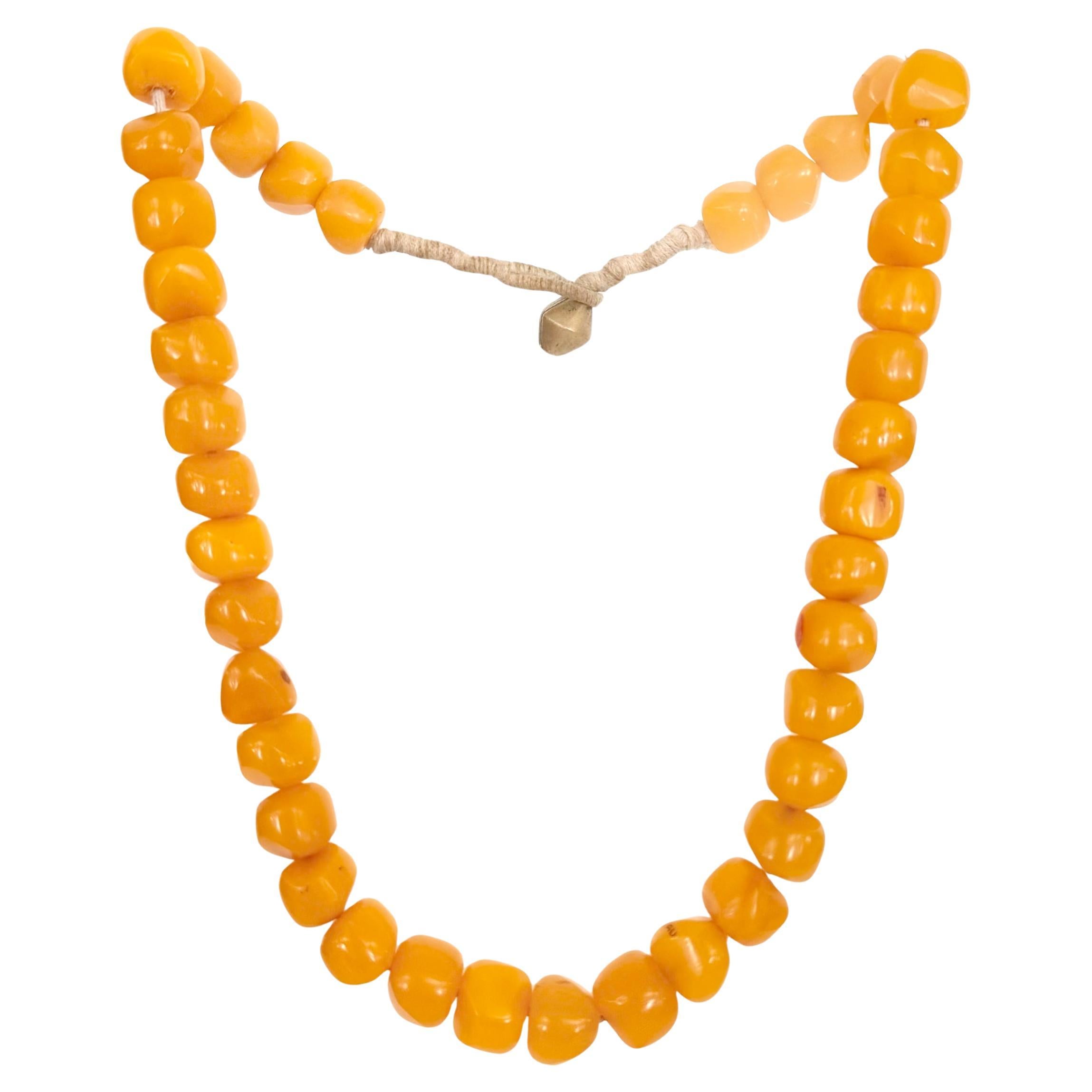 African Trade Necklace – 40 "Faturan" Phenolic Resin Beads - mid-20th Century