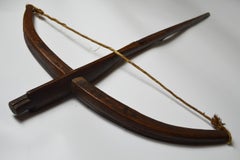African Tribal Antique Fang Wood Cross Bow Gabon - Arms Armour weapons