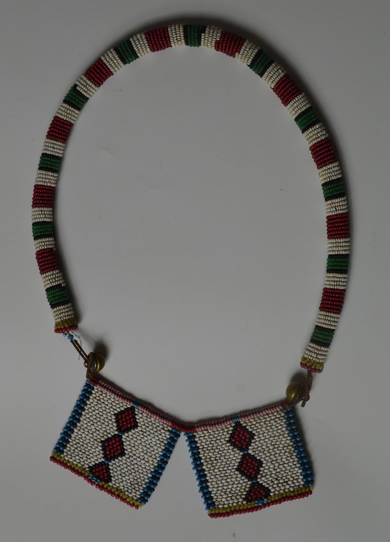 African Tribal Antique Zulu Bead Work Love Letter Necklace South Africa ...
