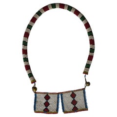 African Tribal Antique Zulu Bead Work Love Letter Necklace South Africa