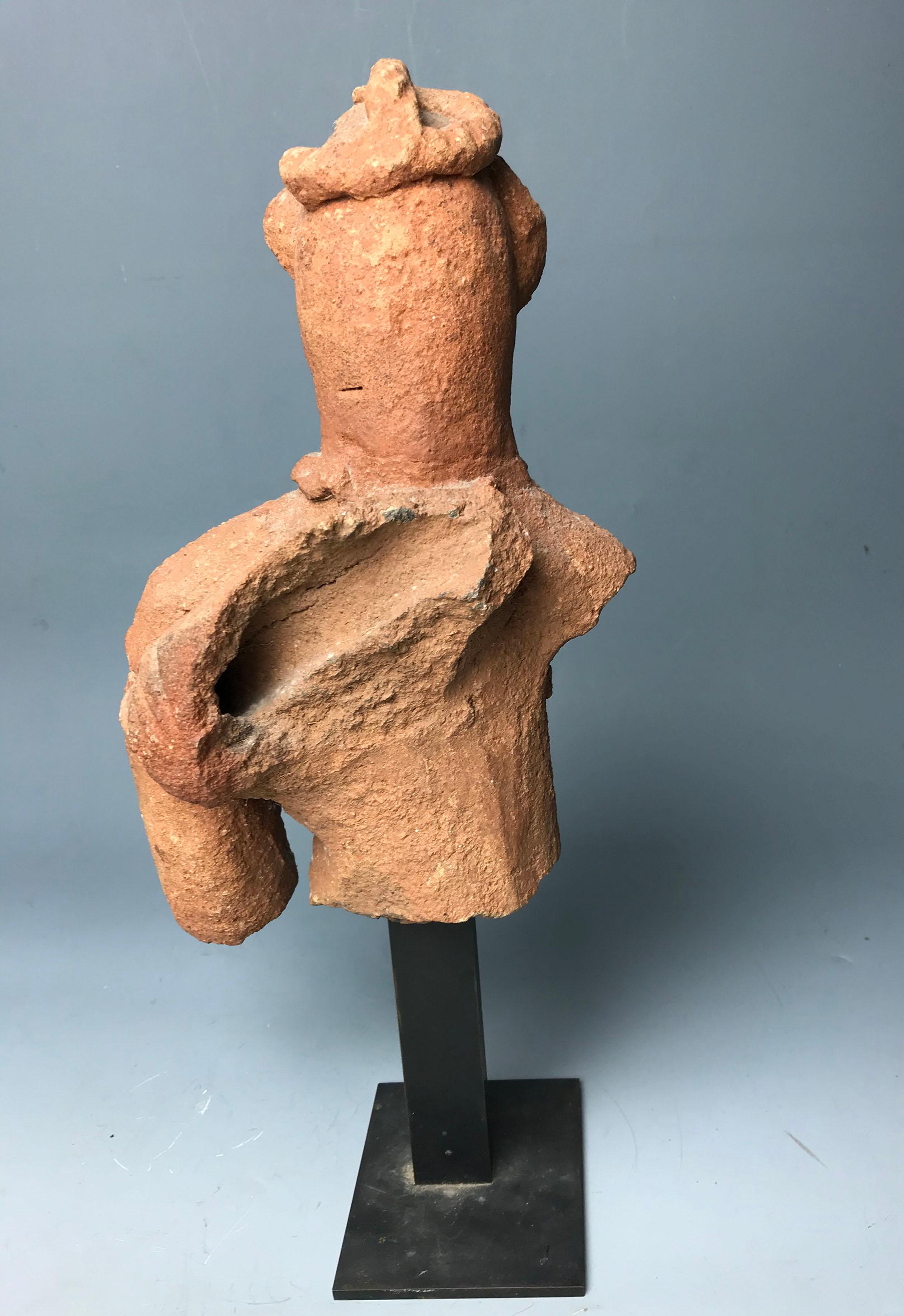 Fait main Art Tribal Art Africain Antique Ancienne Koma Terracotta Ghana Abstract Sculpture en vente