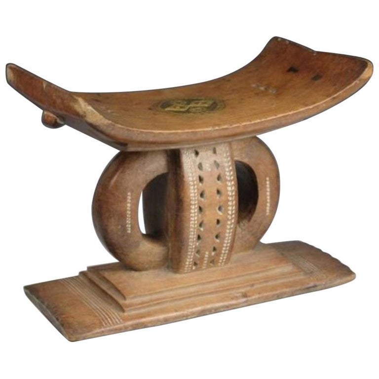 African Tribal Art Ashanti Chiefs stool with Royal Insignia at 1stDibs